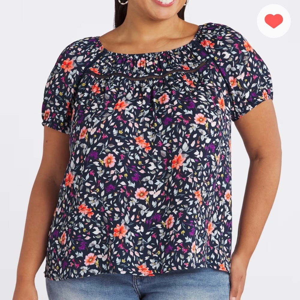 DANIEL RAINN Tropical Puff Sleeve Lure Blouse
